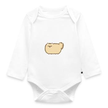 cute cat,dog - Organic Longsleeve Baby Bodysuit - white - Front