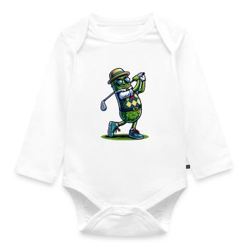 Lustiger Pickl Golfspieler Humor - Baby Bio-Langarm-Body - Weiß - Vorne