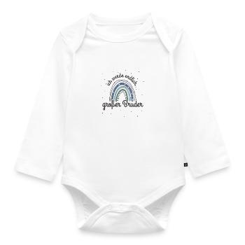 Ich werde Großer Bruder / Großer Bruder 2023 - Baby Bio-Langarm-Body - Weiß - Vorne