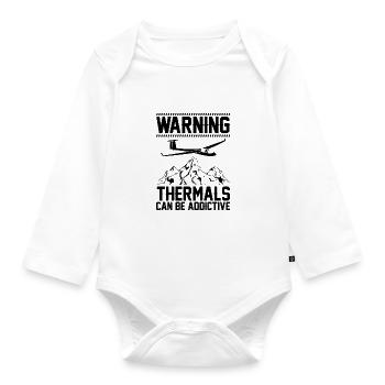 Mouches thermiques | Cadeaux planeurs planeurs - Body Bébé bio manches longues - blanc - Devant