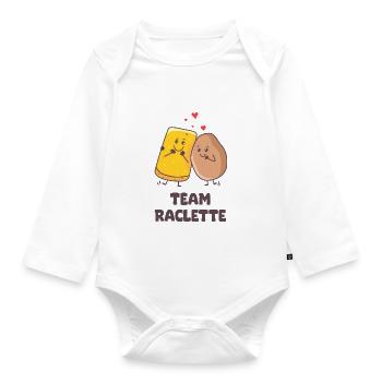 saison Raclette humour fromage patate - Body Bébé bio manches longues - blanc - Devant