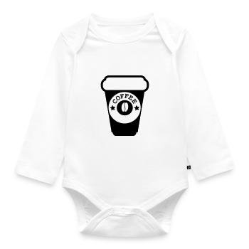 Kaffee - Baby Bio-Langarm-Body - Weiß - Vorne