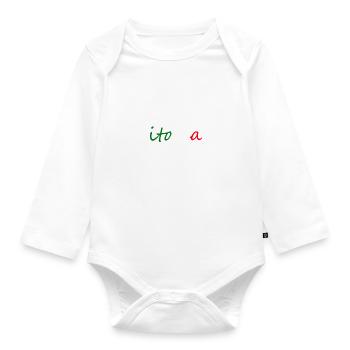 Italien - Baby Bio-Langarm-Body - Weiß - Vorne