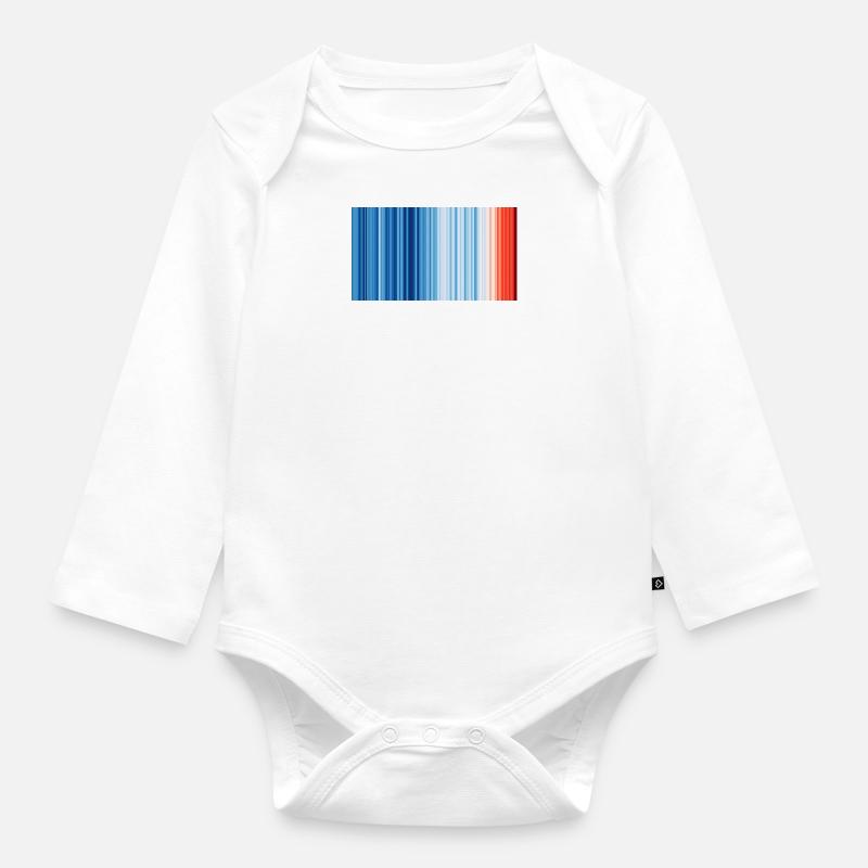 Klimawandel - Show your stripes - Baby Bio-Langarm-Body - Weiß