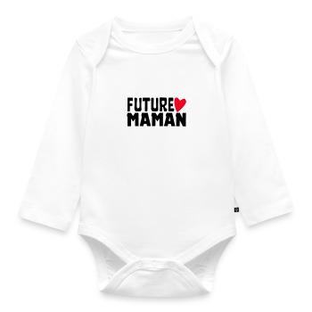 FUTURE MAMAN 3 - Body Bébé bio manches longues - blanc - Devant