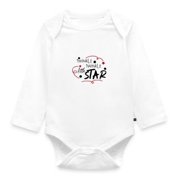 Twinkle little Star Funkel kleiner Stern Baby Kind - Baby Bio-Langarm-Body - Weiß - Vorne