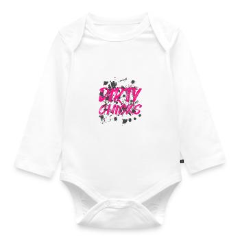 Dirty Chicks Schlammlauf Mud Run Muddy Race - Baby Bio-Langarm-Body - Weiß - Vorne