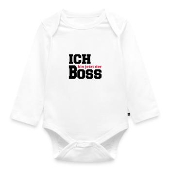 Baby Kinder Ich bin der Boss Chef - Baby Bio-Langarm-Body - Weiß - Vorne