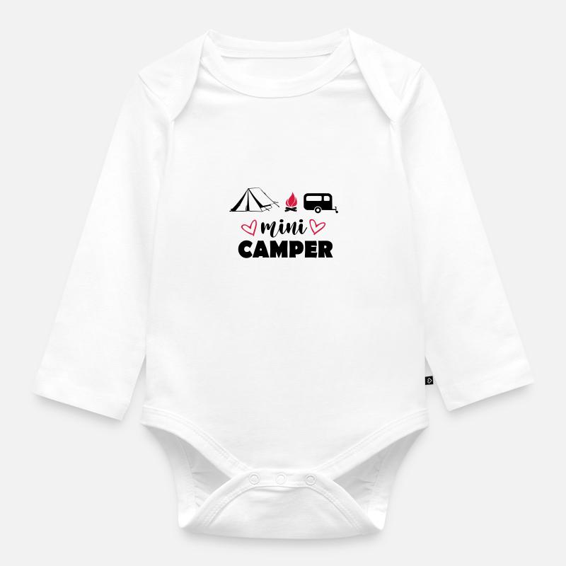 Baby Kinder Camper - Baby Bio-Langarm-Body - Weiß