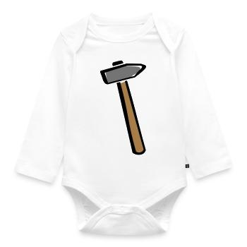 Tool handyman - tool craftsman - hammer - Organic Longsleeve Baby Bodysuit - white - Front