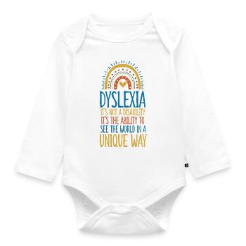 Dyslexia Ability To See The World In Unique Ways - Baby Bio-Langarm-Body - Weiß - Vorne