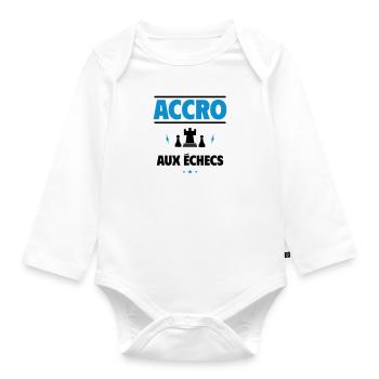 accro aux échecs - Body Bébé bio manches longues - blanc - Devant