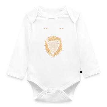 Zodiac sign Leo - Organic Longsleeve Baby Bodysuit - white - Front