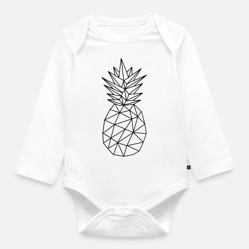 ananas - Body Bébé bio manches longues - blanc