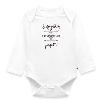 Einzigartig ist viel besser, als perfekt - Baby Bio-Langarm-Body - Weiß - Vorne