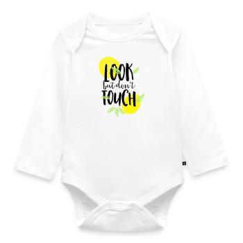 look but don't touch - Baby Bio-Langarm-Body - Weiß - Vorne