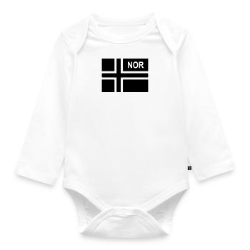 Drapeau tactique norvégien Norvège - NOR (à gauche) - Body Bébé bio manches longues - blanc - Devant
