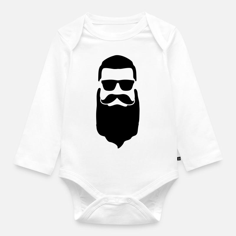 Bart - Baby Bio-Langarm-Body - Weiß