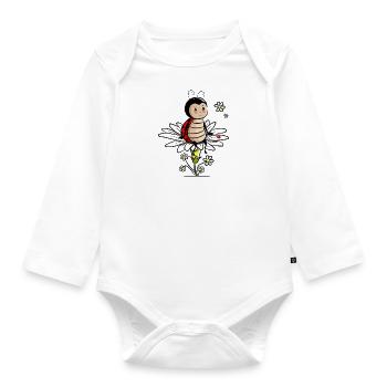 Marienkaefer sur fleur - Body Bébé bio manches longues - blanc - Devant