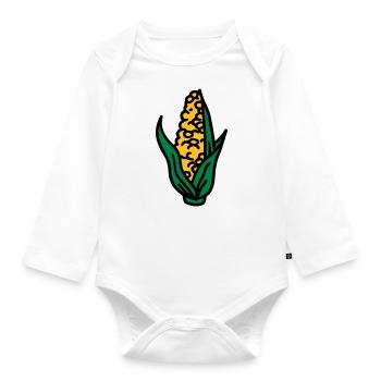 Corn maïs maïs corncob - Body Bébé bio manches longues - blanc - Devant