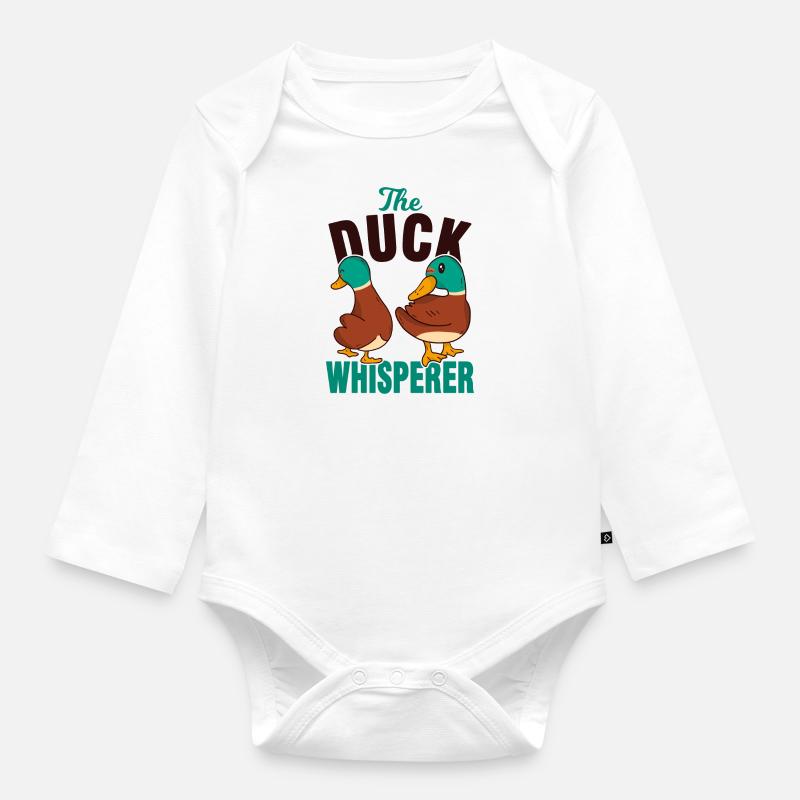 Ducks Whisperer - Organic Longsleeve Baby Bodysuit - white