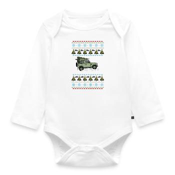 Defender 90 - Christmas tree - Organic Longsleeve Baby Bodysuit - white - Front