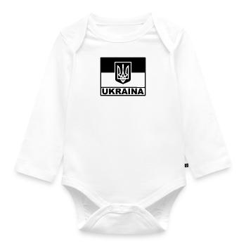 Drapeau tactique de l’Ukraine - Emblème - Body Bébé bio manches longues - blanc - Devant