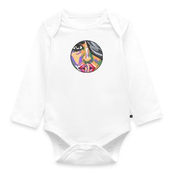 Schweigen Gesicht - Shut up - Baby Bio-Langarm-Body - Weiß - Vorne
