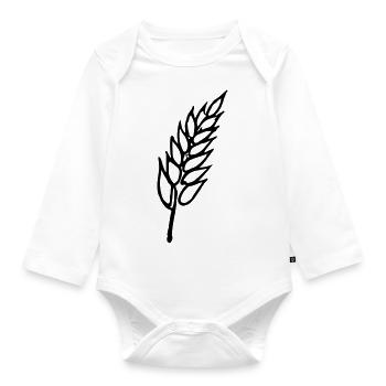 Weizen Illustration Brotbäcker Geschenkidee - Baby Bio-Langarm-Body - Weiß - Vorne