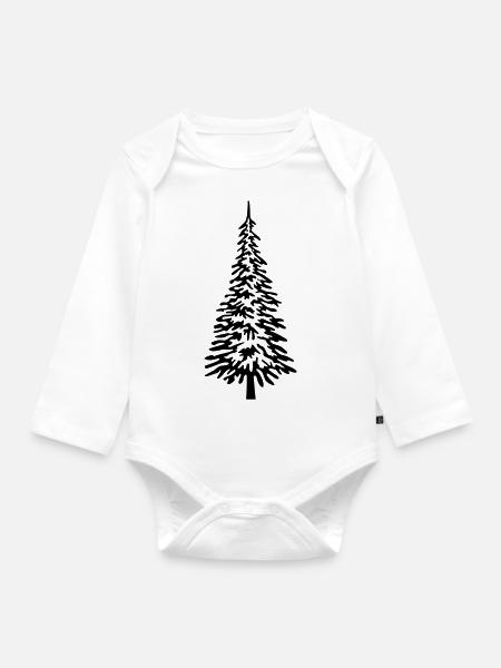 Tannenbaum voll - Baby Bio-Langarm-Body - Weiß
