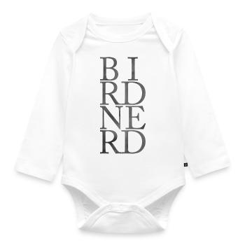 BIRDNERD - Organic Longsleeve Baby Bodysuit - white - Front