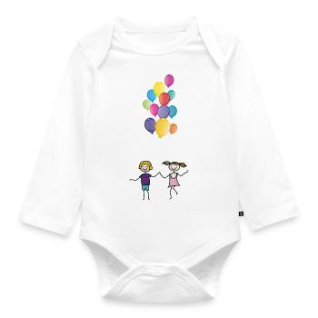 kindergeburtstag - Baby Bio-Langarm-Body - Weiß - Vorne
