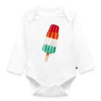 POPSICLES DANS UN LOOK RÉTRO COLORÉ - Body Bébé bio manches longues - blanc - Devant