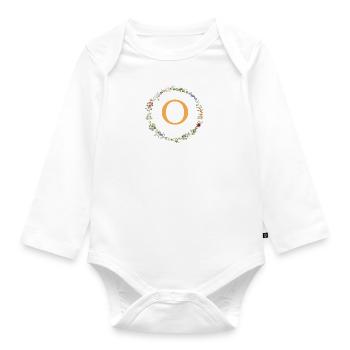 O monogramme, Couronne florale fleurs sauvages - Body Bébé bio manches longues - blanc - Devant