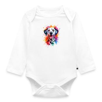 Dalmatiner Splash! - Baby Bio-Langarm-Body - Weiß - Vorne