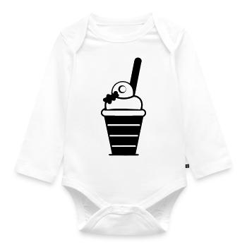 Ice Sundae - Organic Longsleeve Baby Bodysuit - white - Front