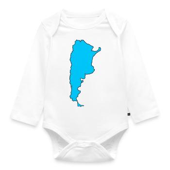 Argentina Map - Organic Longsleeve Baby Bodysuit - white - Front