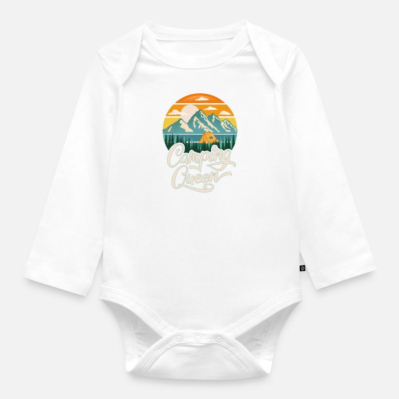 Camping - Baby Bio-Langarm-Body - Weiß