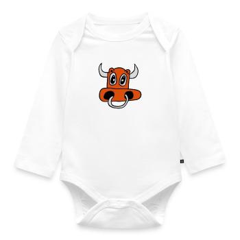 Cow - Organic Longsleeve Baby Bodysuit - white - Front