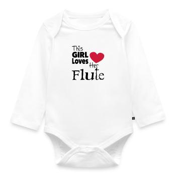 This Girl Loves Her Flute - Body Bébé bio manches longues - blanc - Devant
