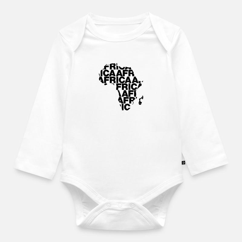 Afrique - Body Bébé bio manches longues - blanc