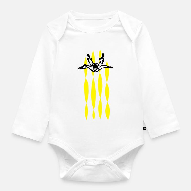 skydive - Baby Bio-Langarm-Body - Weiß