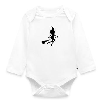 Witch - Organic Longsleeve Baby Bodysuit - white - Front