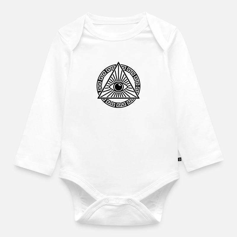 Illuminati Eye - Body Bébé bio manches longues - blanc