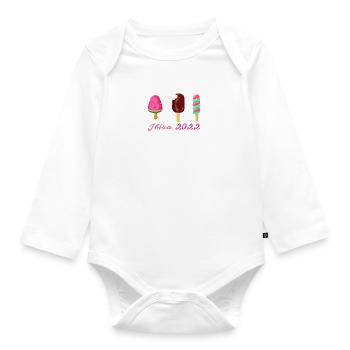 ibiza 2022,ibiza,ice cream, holiday,summer - Organic Longsleeve Baby Bodysuit - white - Front