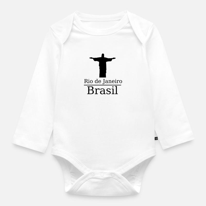 Brésil Riodejaneiro - Body Bébé bio manches longues - blanc