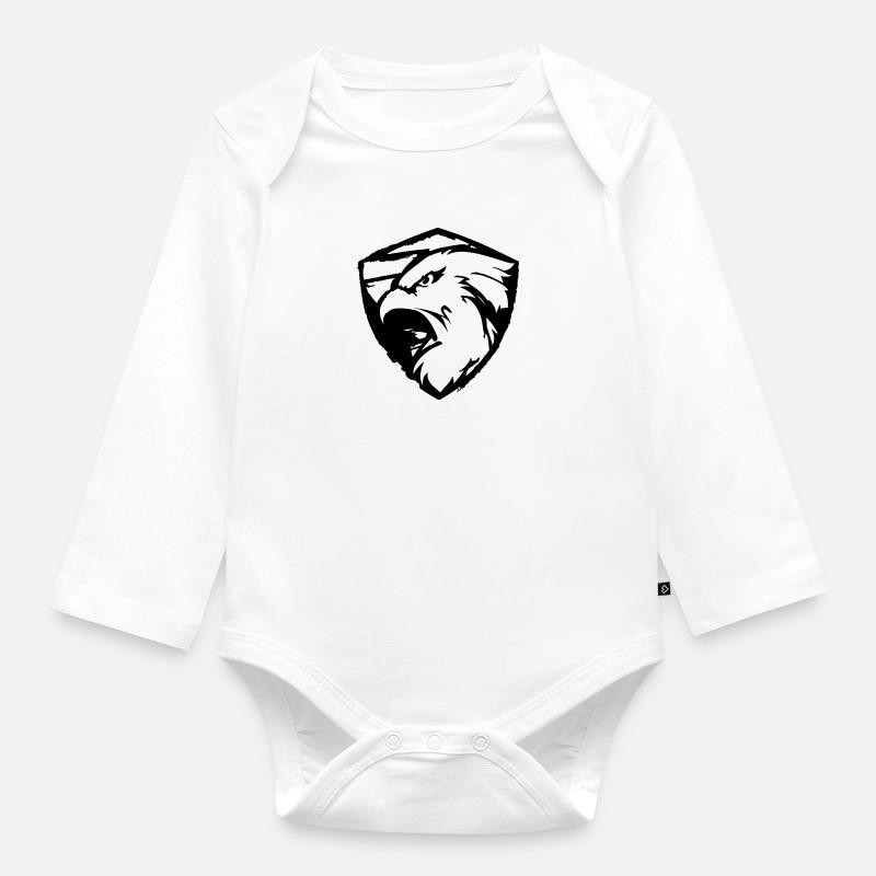 Mighty eagle - Organic Longsleeve Baby Bodysuit - white