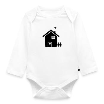 Moving House Building Partnership Lesbian Pride - Organic Longsleeve Baby Bodysuit - white - Front