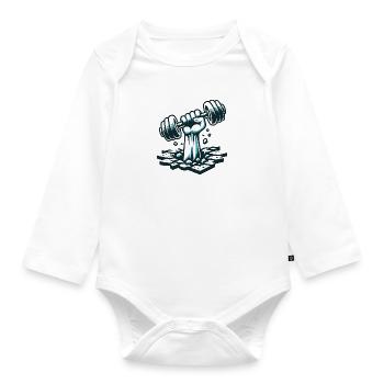 Power Lift - Organic Longsleeve Baby Bodysuit - white - Front