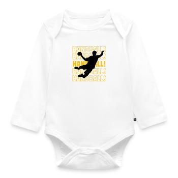 Handball handball handball - Organic Longsleeve Baby Bodysuit - white - Front